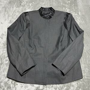 NWT Jones New York Mandarin Collar Peplum Jacket Womens Plus Sz 16W Gray Career